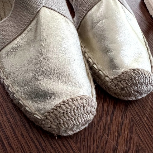 Tory Burch Metallic Espadrille Flats Sz 5.5 - Picture 4 of 5